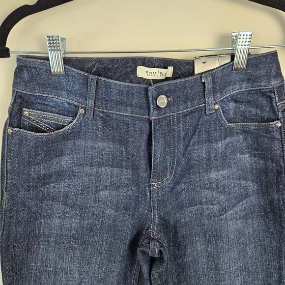 White House Black Market Womens Blanc 2R Universal Fit Bootcut Blue Jeans Classy - Picture 5 of 12